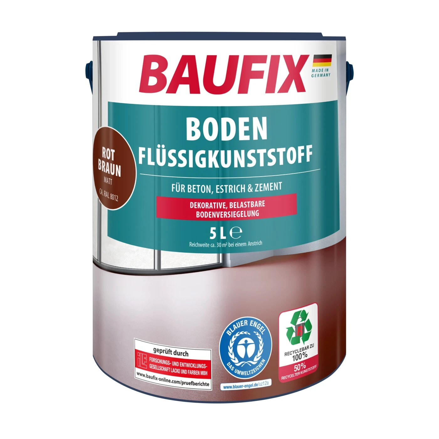 BAUFIX Boden-Flüssigkunststoff Rotbraun, 5 Liter 1 BAUFIX Boden-Flüssigkunststoff Rotbraun, 5 Liter