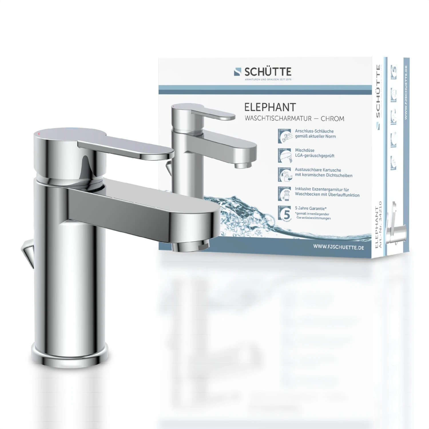 Schütte Waschtischarmatur Elephant, Chrom 2 Schütte Waschtischarmatur Elephant, Chrom – Bild 2
