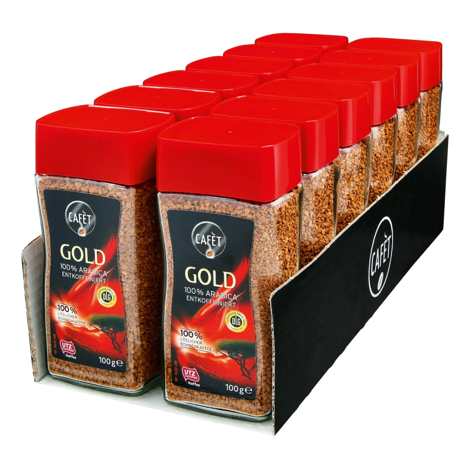 Cafet Kaffee Gold Entkoffeiniert 100 G, 12er Pack 1 Cafet Kaffee Gold Entkoffeiniert 100 G, 12er Pack