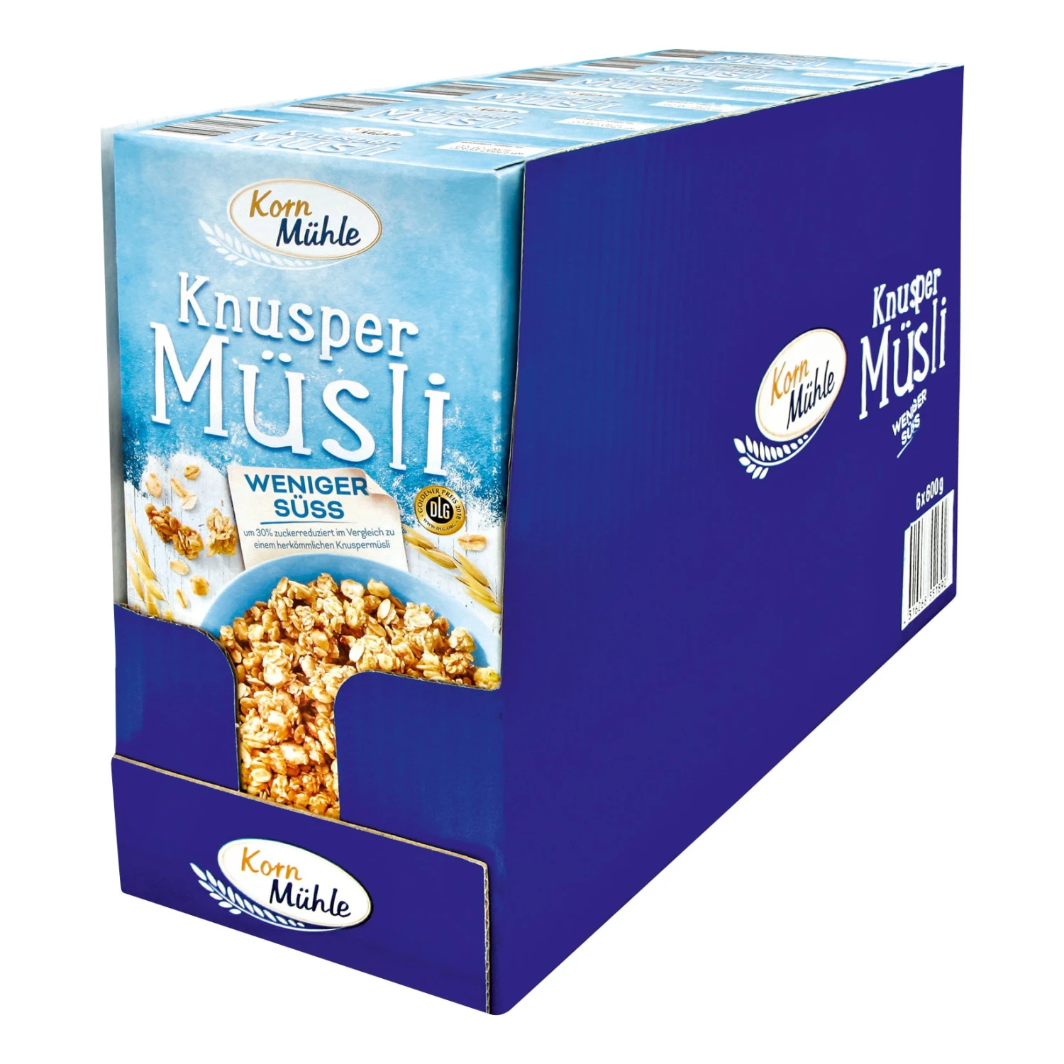 Kornmühle Knusper Müsli Weniger Süß 600 G, 6er Pack 1 Kornmühle Knusper Müsli Weniger Süß 600 G, 6er Pack