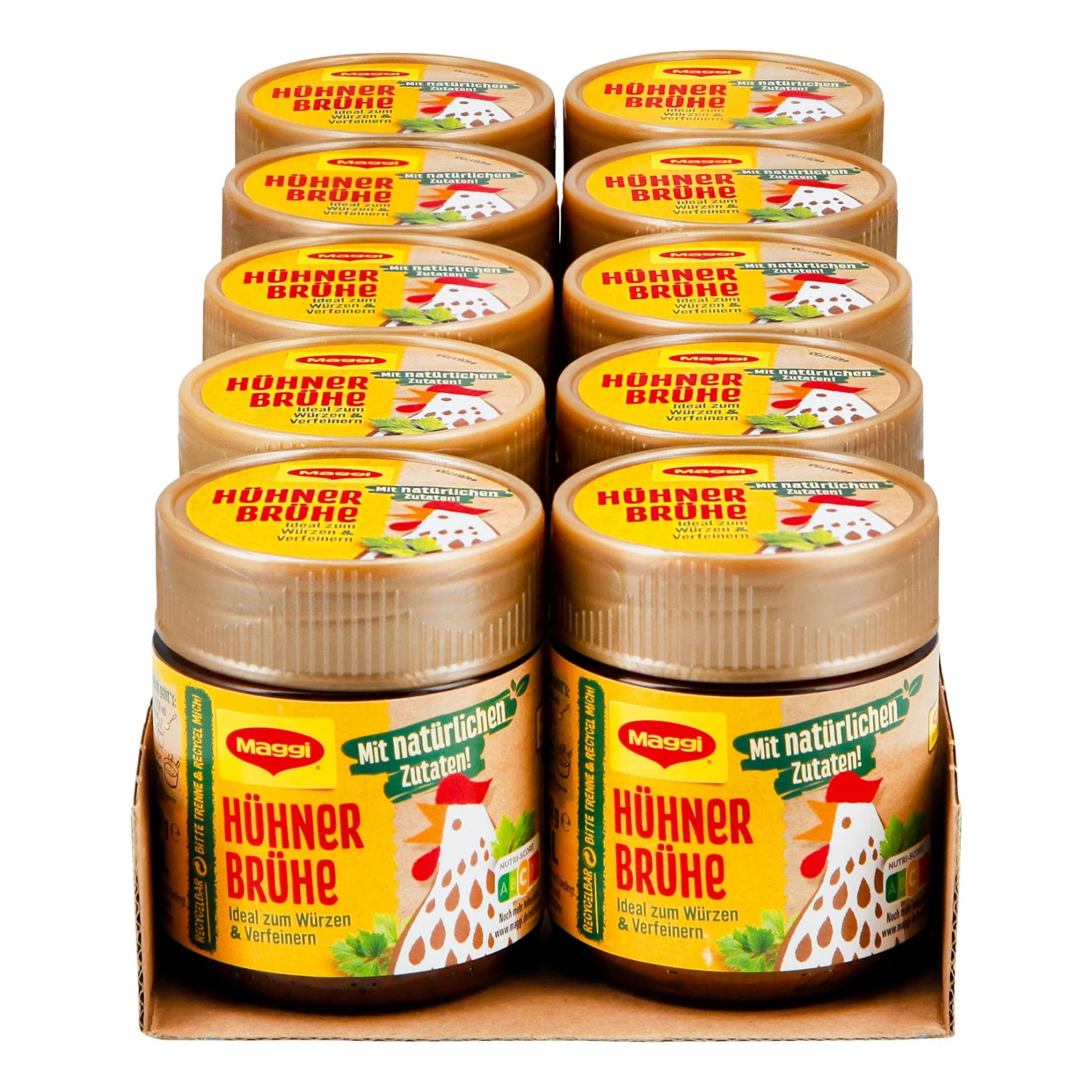 Maggi Hühner Brühe Ergibt 4 Liter, 10er Pack 1 Maggi Hühner Brühe Ergibt 4 Liter, 10er Pack