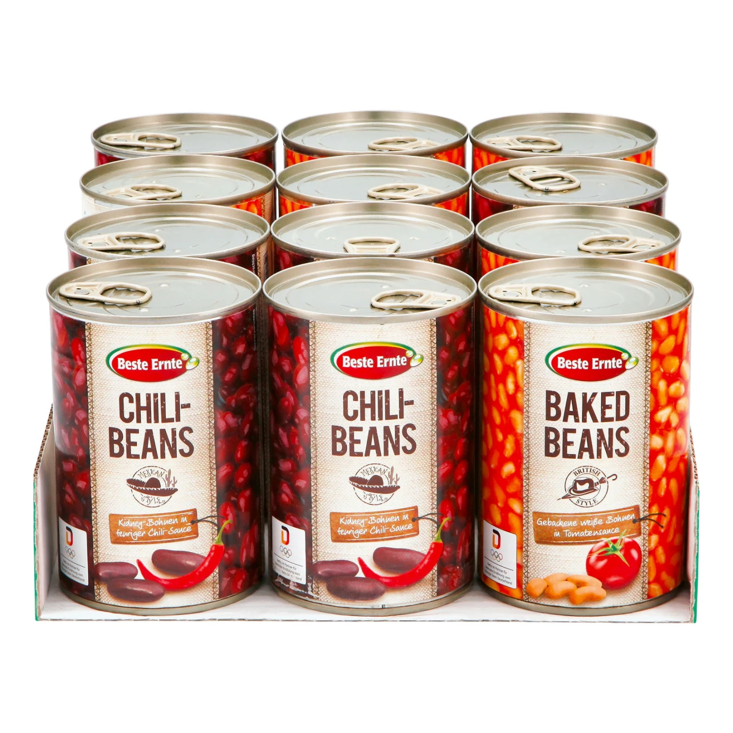 Beste Ernte Bohnen 400 G, Verschiedene Sorten, 12er Pack 1 Beste Ernte Bohnen 400 G, Verschiedene Sorten, 12er Pack