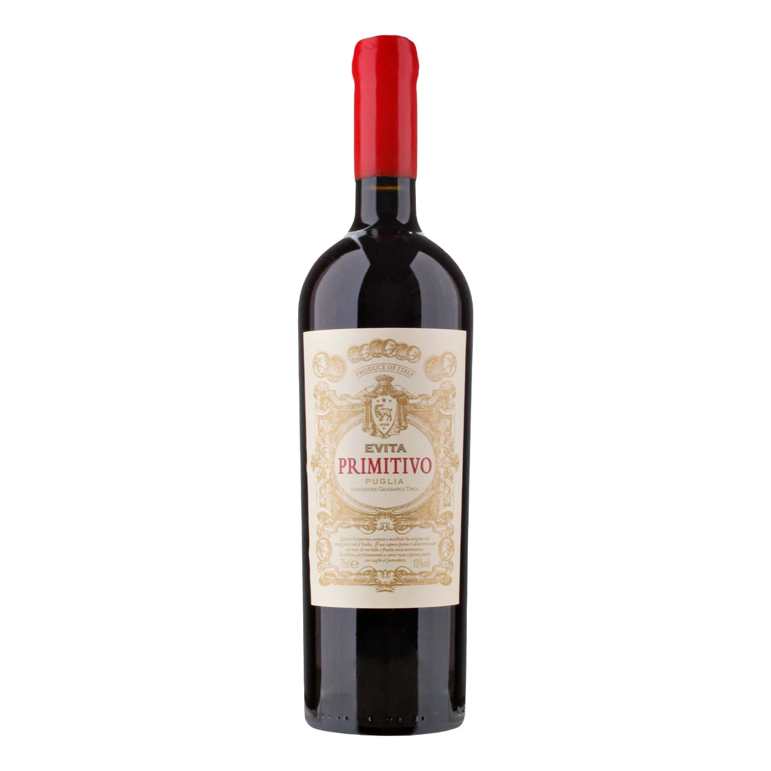 Evita Primitivo IGT Puglia 13,0 % Vol 0,75 Liter 1 Evita Primitivo IGT Puglia 13,0 % Vol 0,75 Liter