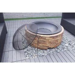 Westmann Feuerstelle Steinoptik Mit Abfanggitter 7 Westmann Feuerstelle Steinoptik Mit Abfanggitter -Netto 2180800000 prod 003