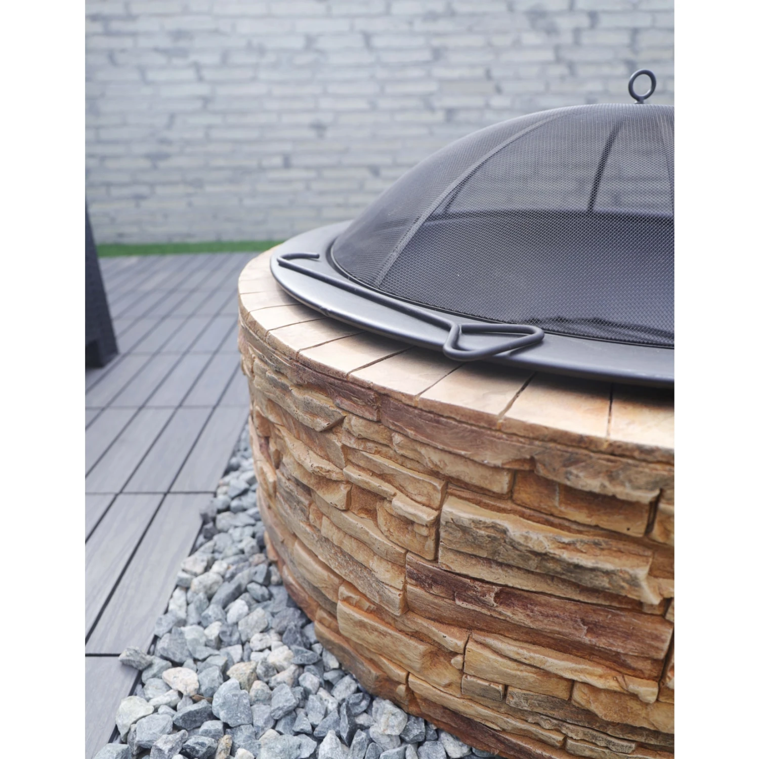 Westmann Feuerstelle Steinoptik Mit Abfanggitter 4 Westmann Feuerstelle Steinoptik Mit Abfanggitter – Bild 4