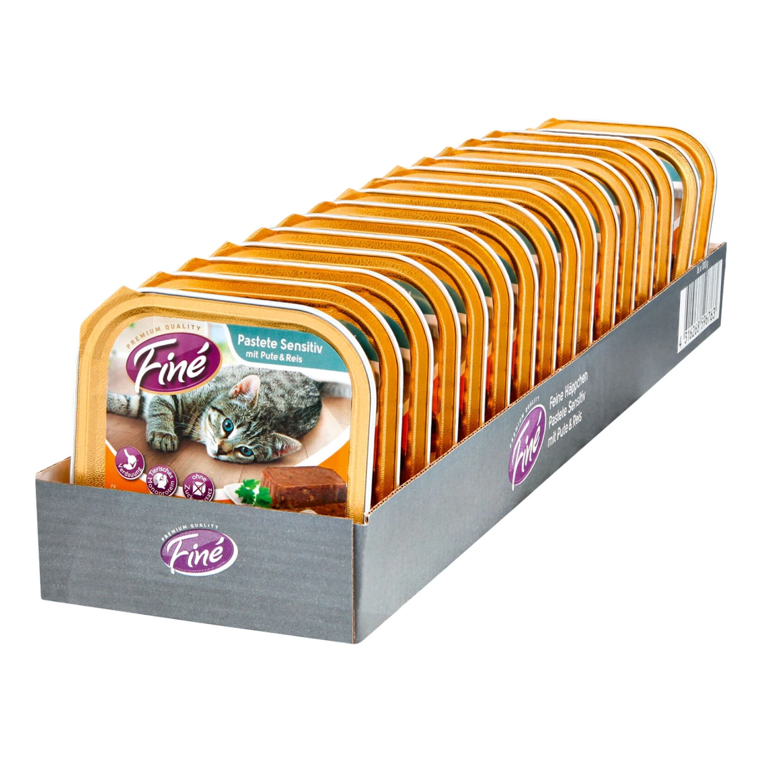 Finé Katzennahrung Sensitive Pute 100 G, 16er Pack 1 Finé Katzennahrung Sensitive Pute 100 G, 16er Pack