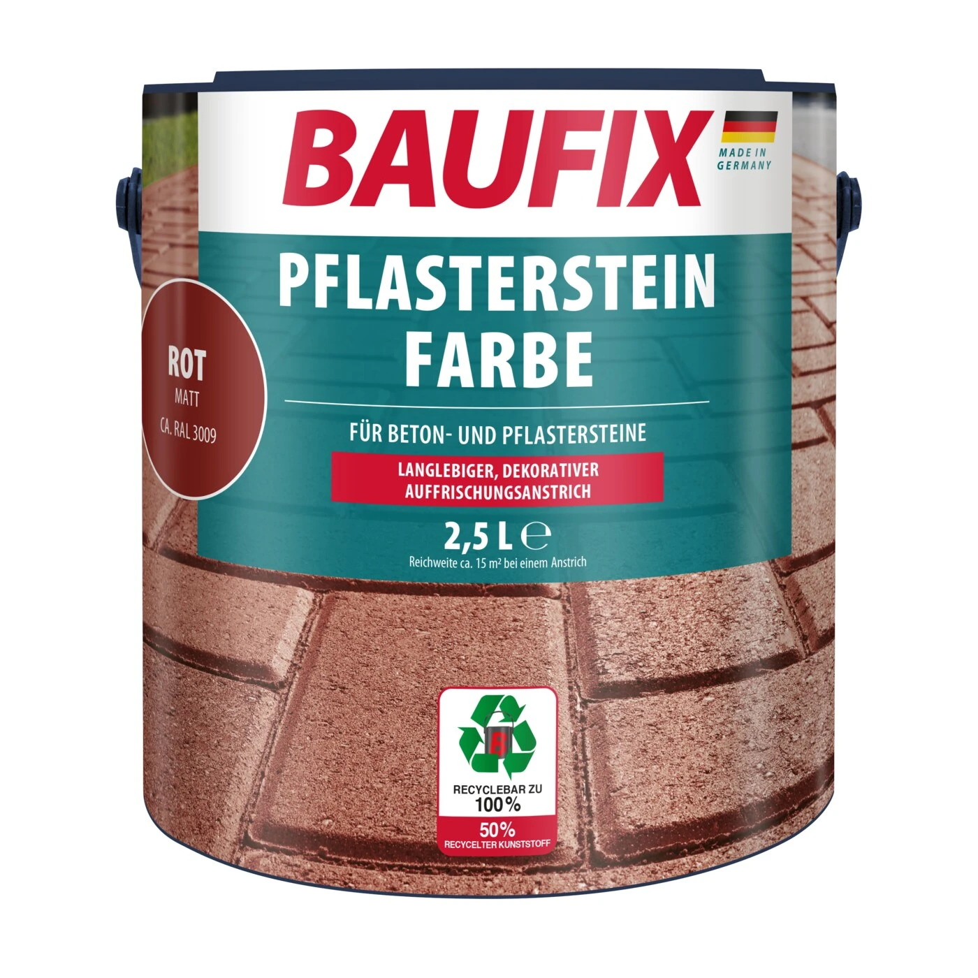 BAUFIX Pflasterstein Farbe Rot, 2,5 Liter 1 BAUFIX Pflasterstein Farbe Rot, 2,5 Liter