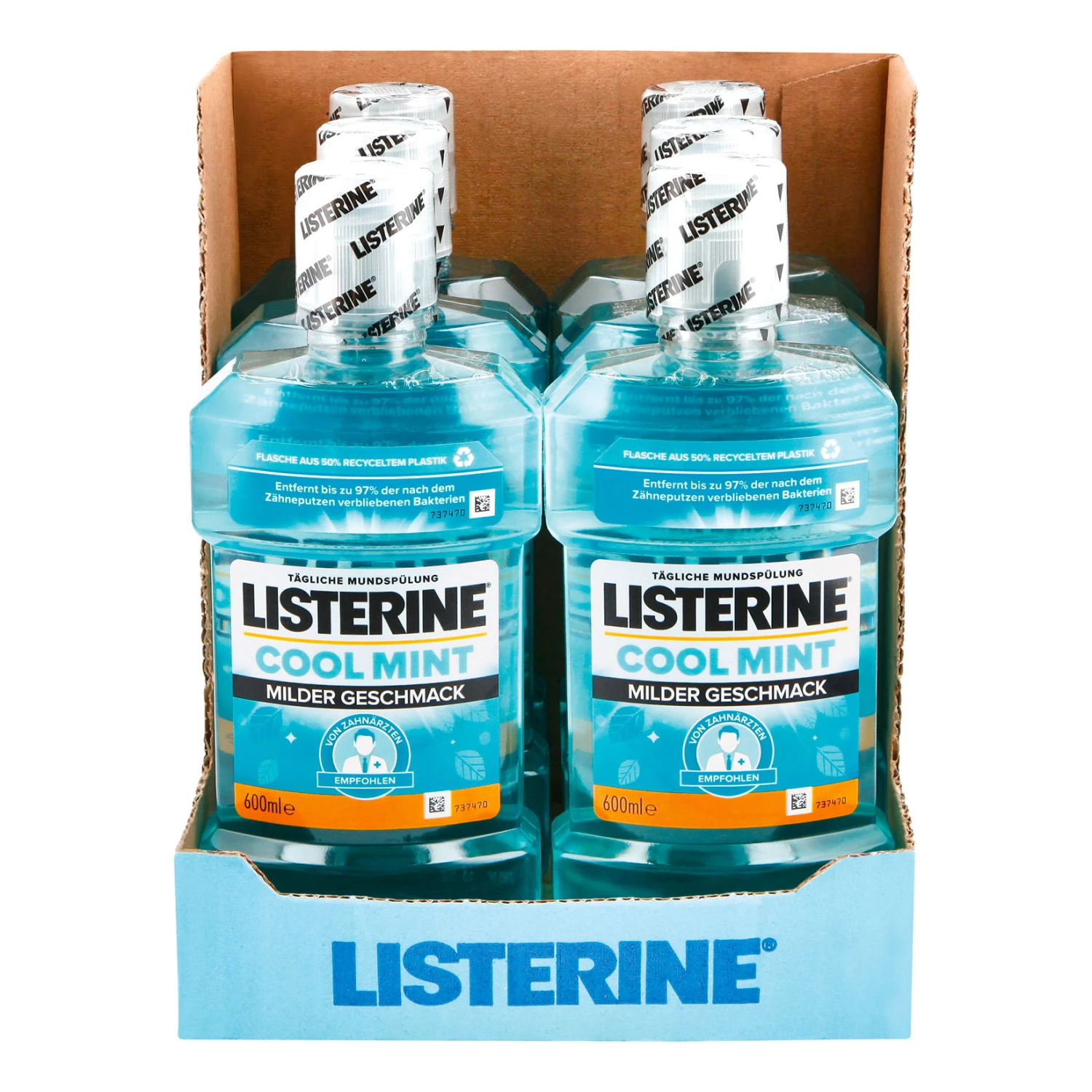 Listerine Mundspülung Cool Mint Mild 600 Ml, 6er Pack 1 Listerine Mundspülung Cool Mint Mild 600 Ml, 6er Pack
