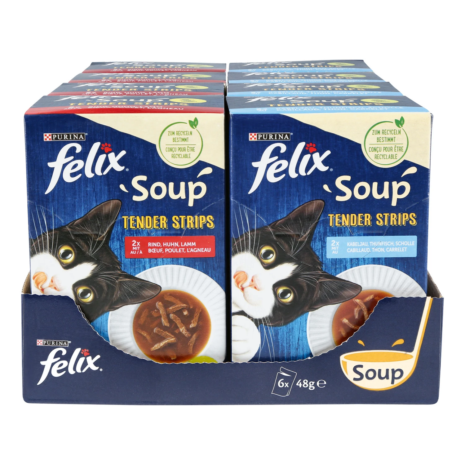 Felix Katzennahrung Soup Tender Strips 288 G, Verschiedene Sorten, 8er Pack 1 Felix Katzennahrung Soup Tender Strips 288 G, Verschiedene Sorten, 8er Pack
