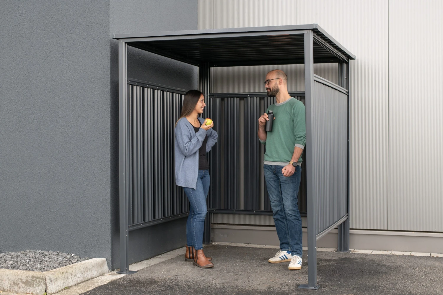 Westmann Fahrrad- Und Raucherunterstand Anthrazit 180x200 Cm 5 Westmann Fahrrad- Und Raucherunterstand Anthrazit 180x200 Cm – Bild 5