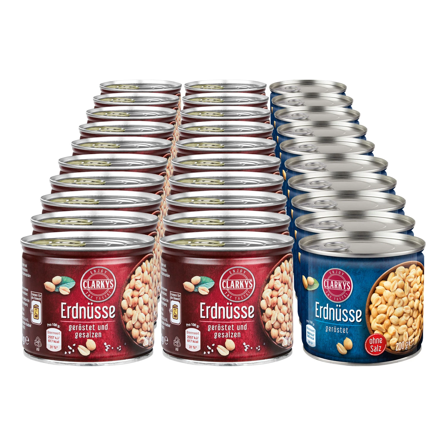 Clarkys Erdnüsse 200g, Verschiedene Sorten, 30er Pack 1 Clarkys Erdnüsse 200g, Verschiedene Sorten, 30er Pack