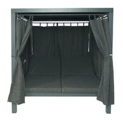 Lounge-Gartenliege MCW-J66, XL Sonnenliege Bali-Liege Doppelliege Outdoor-Bett, 10cm-Polster Aus Olefin Alu ~ Anthrazit -Netto 2365917000 prod 003