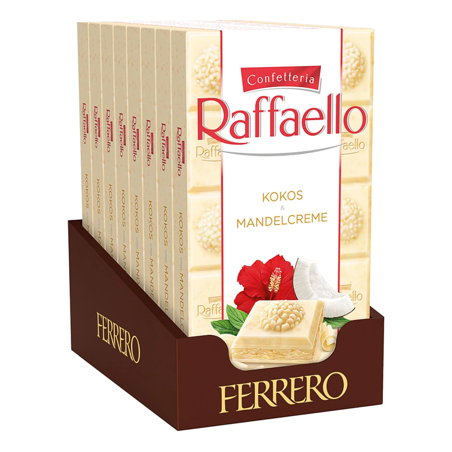 Ferrero Raffaello Tafelschokolade 90 G, 8er Pack 1 Ferrero Raffaello Tafelschokolade 90 G, 8er Pack