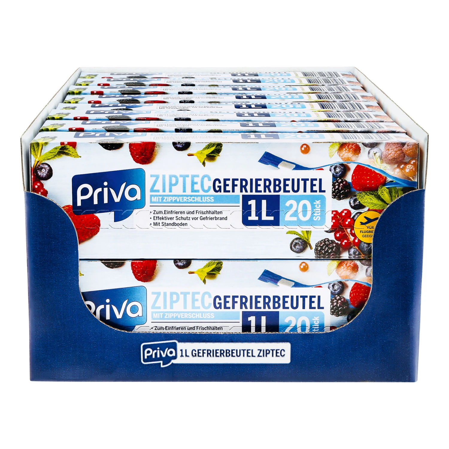 Priva Gefrier-Allzweckbeutel Ziptec 20 X 1 Liter, 16er Pack 1 Priva Gefrier-Allzweckbeutel Ziptec 20 X 1 Liter, 16er Pack