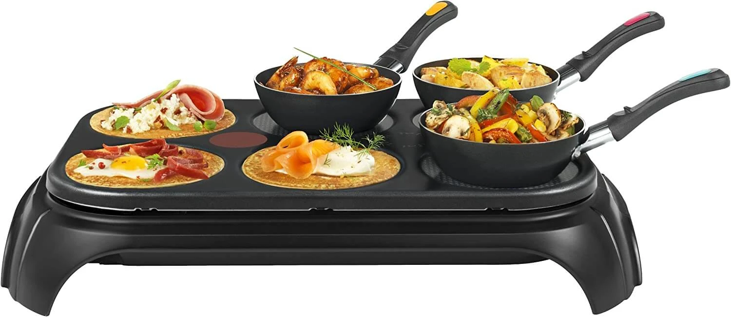 Tefal Wokparty Duo PY582813 Tischgrill 1000 W Schwarz Edelstahl 3 Tefal Wokparty Duo PY582813 Tischgrill 1000 W Schwarz Edelstahl – Bild 3