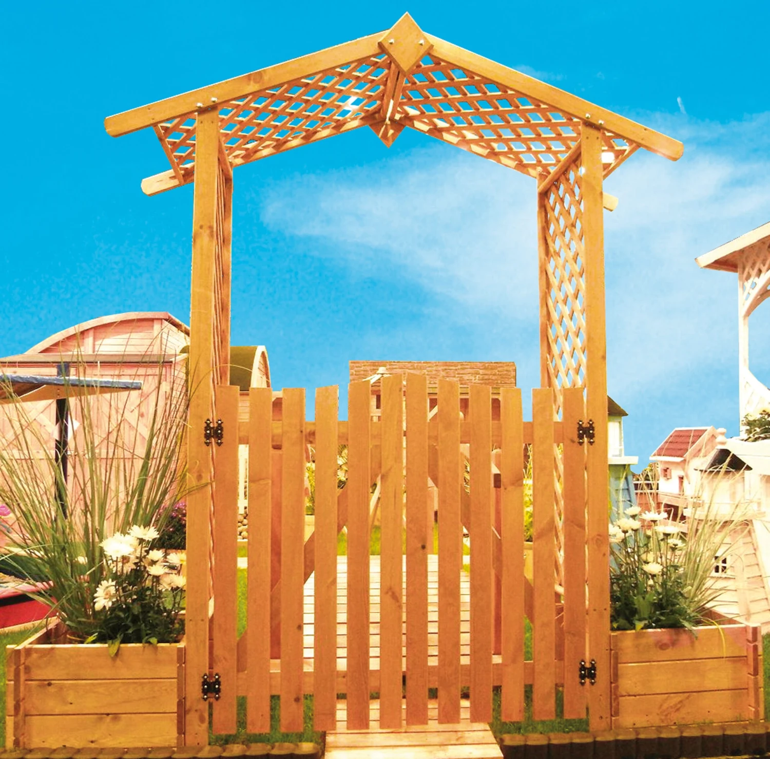 Promadino Set Rosenbogen Mit Türen 1 Promadino Set Rosenbogen Mit Türen