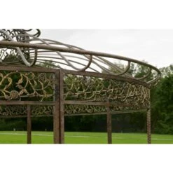CLP XXL Luxus Pavillon Romantik I Runder Pavillion Mit Verzierungen I Garten Rankpavillon Mit Seitenteilen Aus Eisen -Netto 8600246500 11221635 prod 004