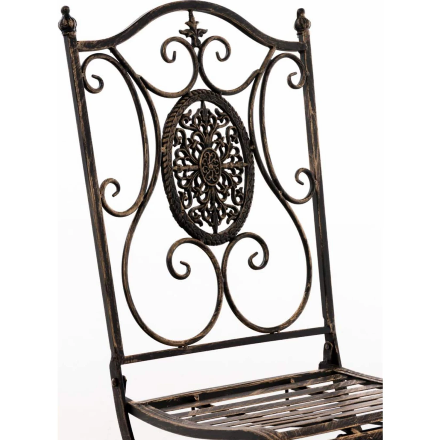 CLP Garten-Sitzgruppe Aldeano Aus Eisen I Pflegeleichtes Gartenmöbel-Set: 2 X Klappstuhl Und 1 X Tisch 4 CLP Garten-Sitzgruppe Aldeano Aus Eisen I Pflegeleichtes Gartenmöbel-Set: 2 X Klappstuhl Und 1 X Tisch – Bild 4