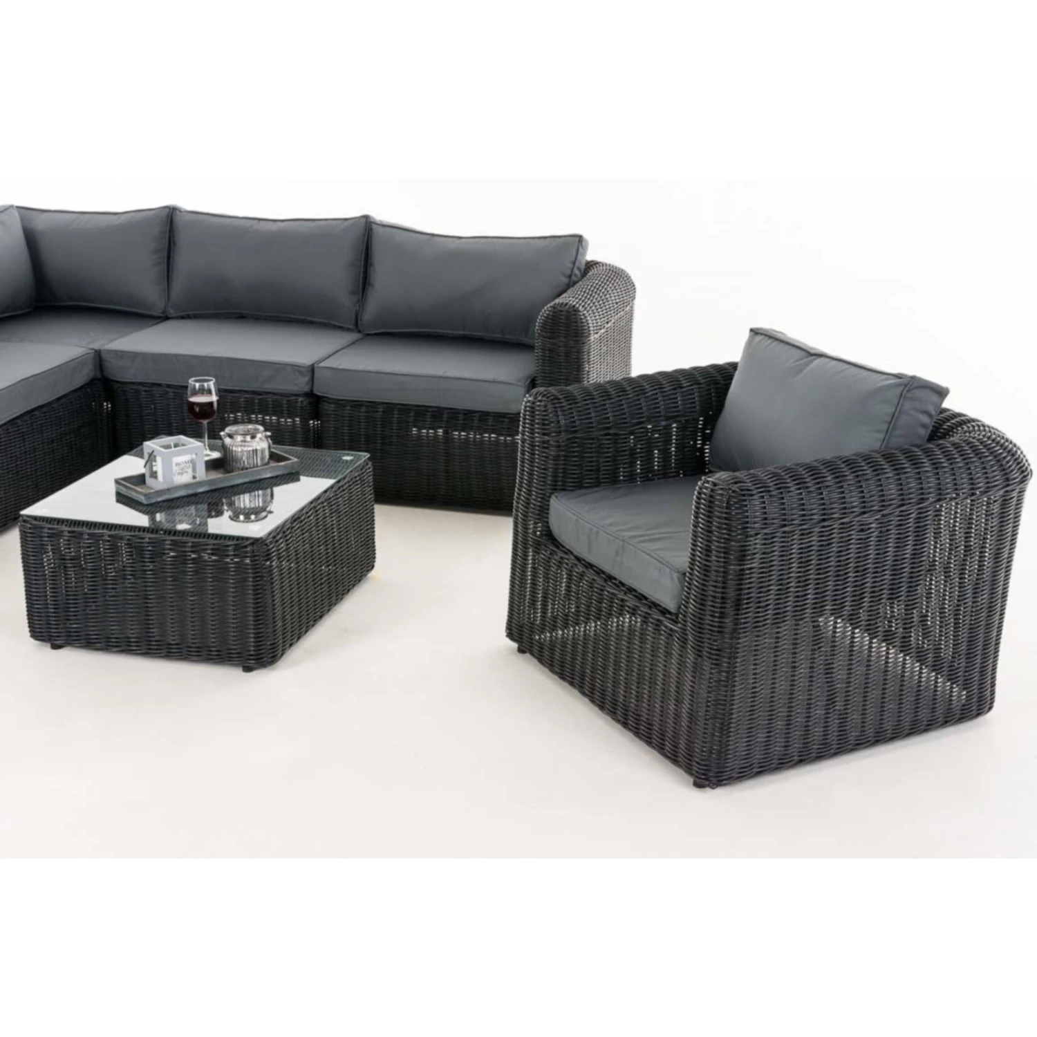 CLP Polyrattan Gartengarnitur MARBELLA | Sitzgruppe Mit 6 Sitzplätzen | Gartenmöbel-Set: Ein Ecksofa, Ein Sessel Und Ein Beistelltisch 3 CLP Polyrattan Gartengarnitur MARBELLA | Sitzgruppe Mit 6 Sitzplätzen | Gartenmöbel-Set: Ein Ecksofa, Ein Sessel Und Ein Beistelltisch – Bild 3