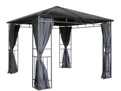 Grasekamp Hardtop Pavillon Limone 3x3m Inkl. Seitenteile Doppelstegplatten Hohlkammer Polycarbonat