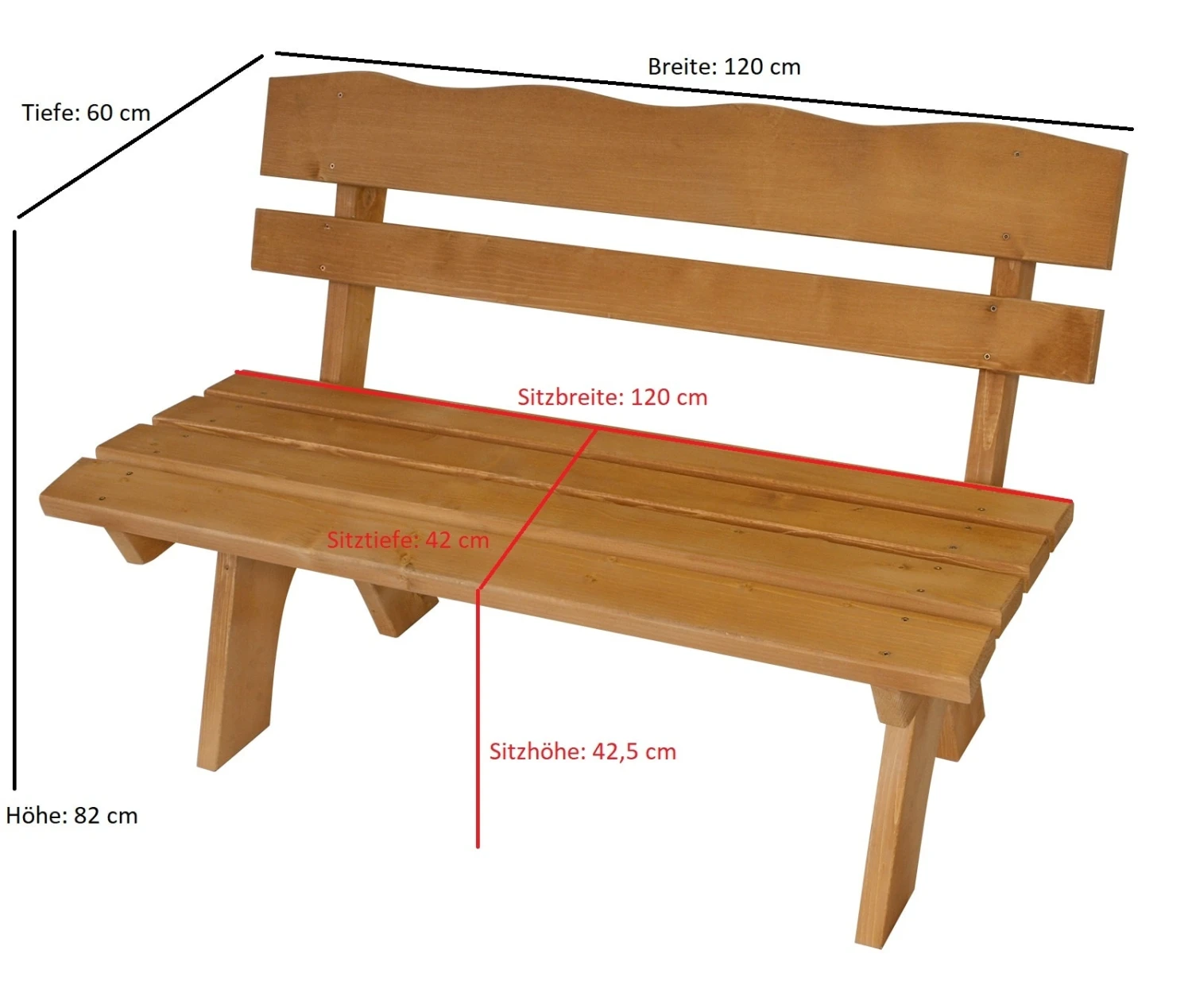 DEGAMO Garnitur FREITAL 3-teilig 120cm, Kiefer 4 DEGAMO Garnitur FREITAL 3-teilig 120cm, Kiefer – Bild 4