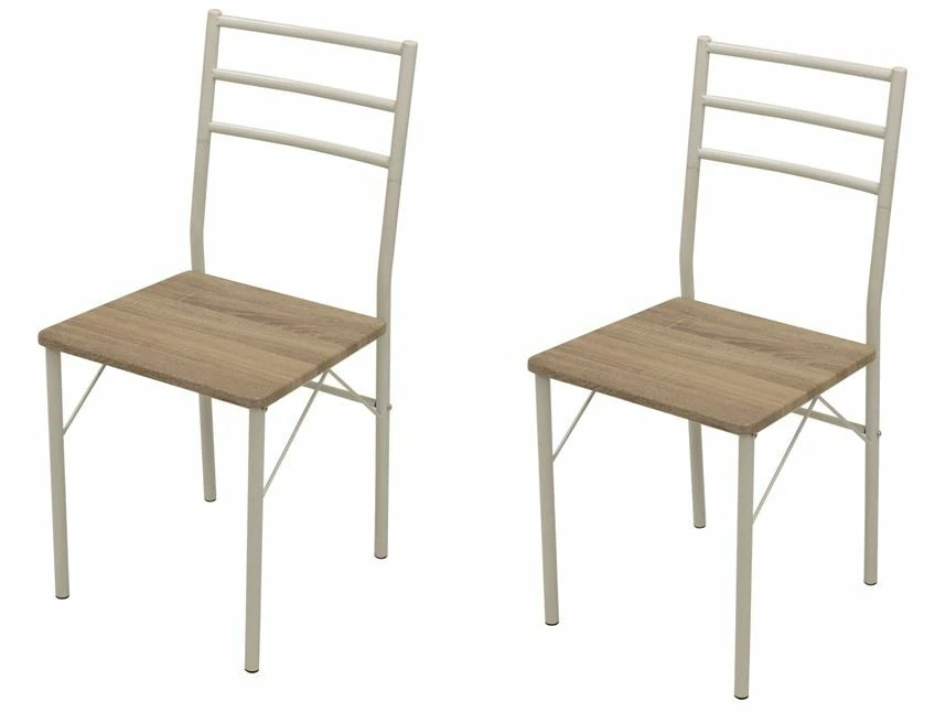 DEGAMO Essgruppe KÖLN 3-teilig, Metallgestell, Oberfläche Eiche Dekor 3 DEGAMO Essgruppe KÖLN 3-teilig, Metallgestell, Oberfläche Eiche Dekor – Bild 3