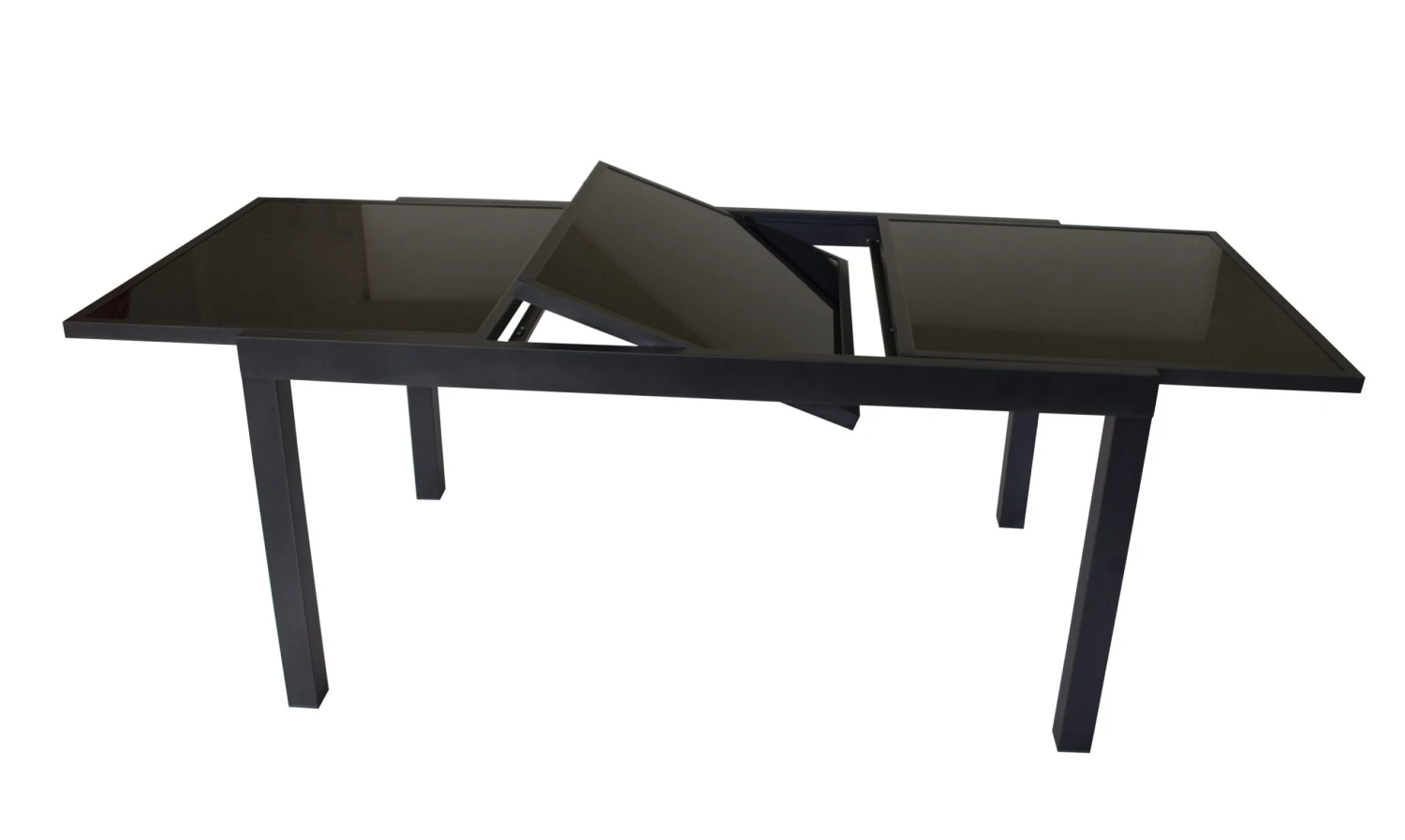 DEGAMO Ausziehtisch TORINO 180/240x100cm, Aluminium + Glas Schwarz 1 DEGAMO Ausziehtisch TORINO 180/240x100cm, Aluminium + Glas Schwarz