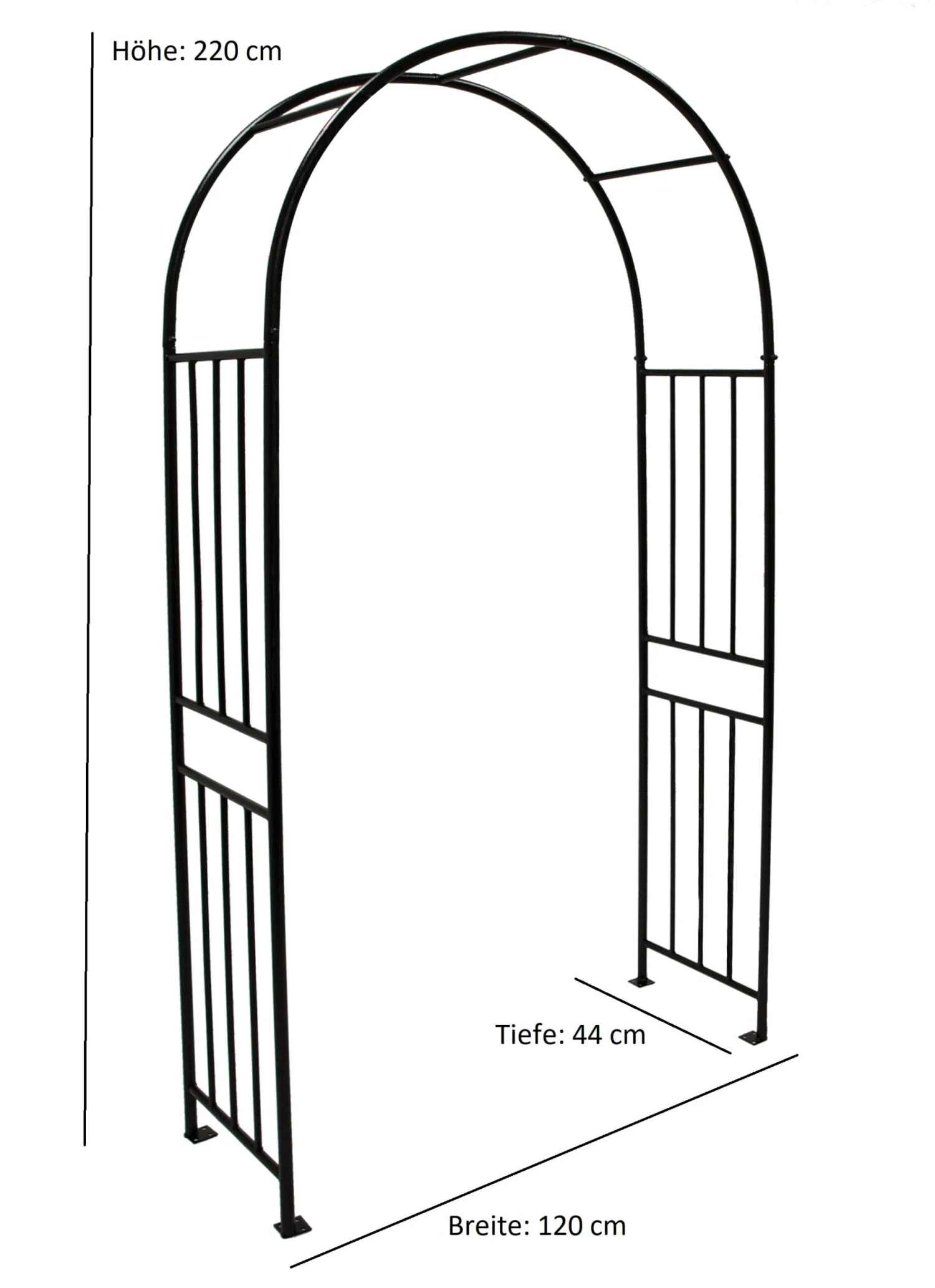 DEGAMO Rosenbogen VERSAILLES 220x105cm, Metall Schwarz Hammerschlagoptik 4 DEGAMO Rosenbogen VERSAILLES 220x105cm, Metall Schwarz Hammerschlagoptik – Bild 4