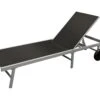 DEGAMO Rollenliege OSTIA, Aluminium Silber + Textilgewebe Schwarz, 200cm
