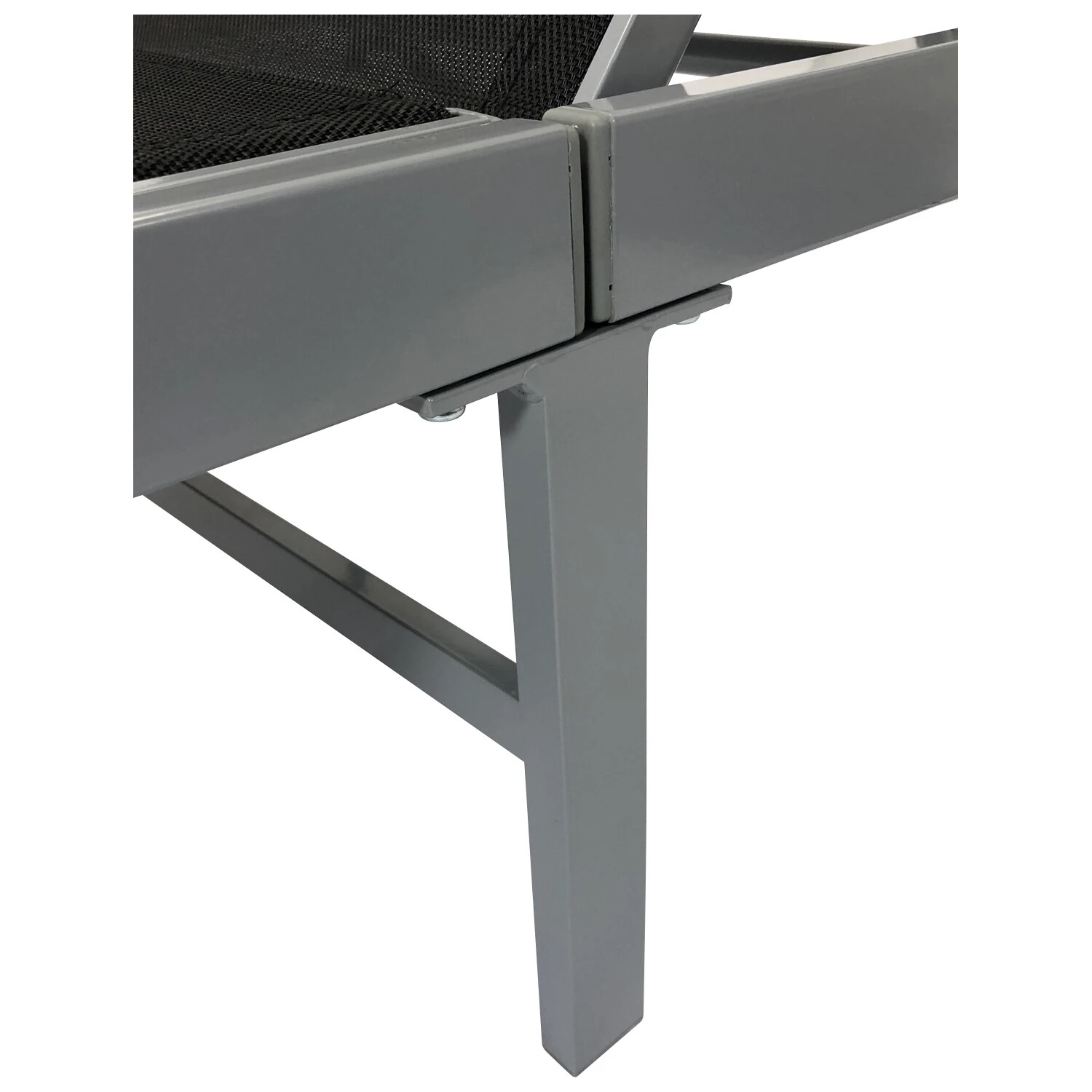 DEGAMO Rollenliege OSTIA, Aluminium Silber + Textilgewebe Schwarz, 200cm 5 DEGAMO Rollenliege OSTIA, Aluminium Silber + Textilgewebe Schwarz, 200cm – Bild 5