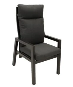 DEGAMO Sessel MANCIANO Hochlehner, Aluminium Dunkelgrau Mit Polster, Stufenlos Verstellbar, 2 Stück