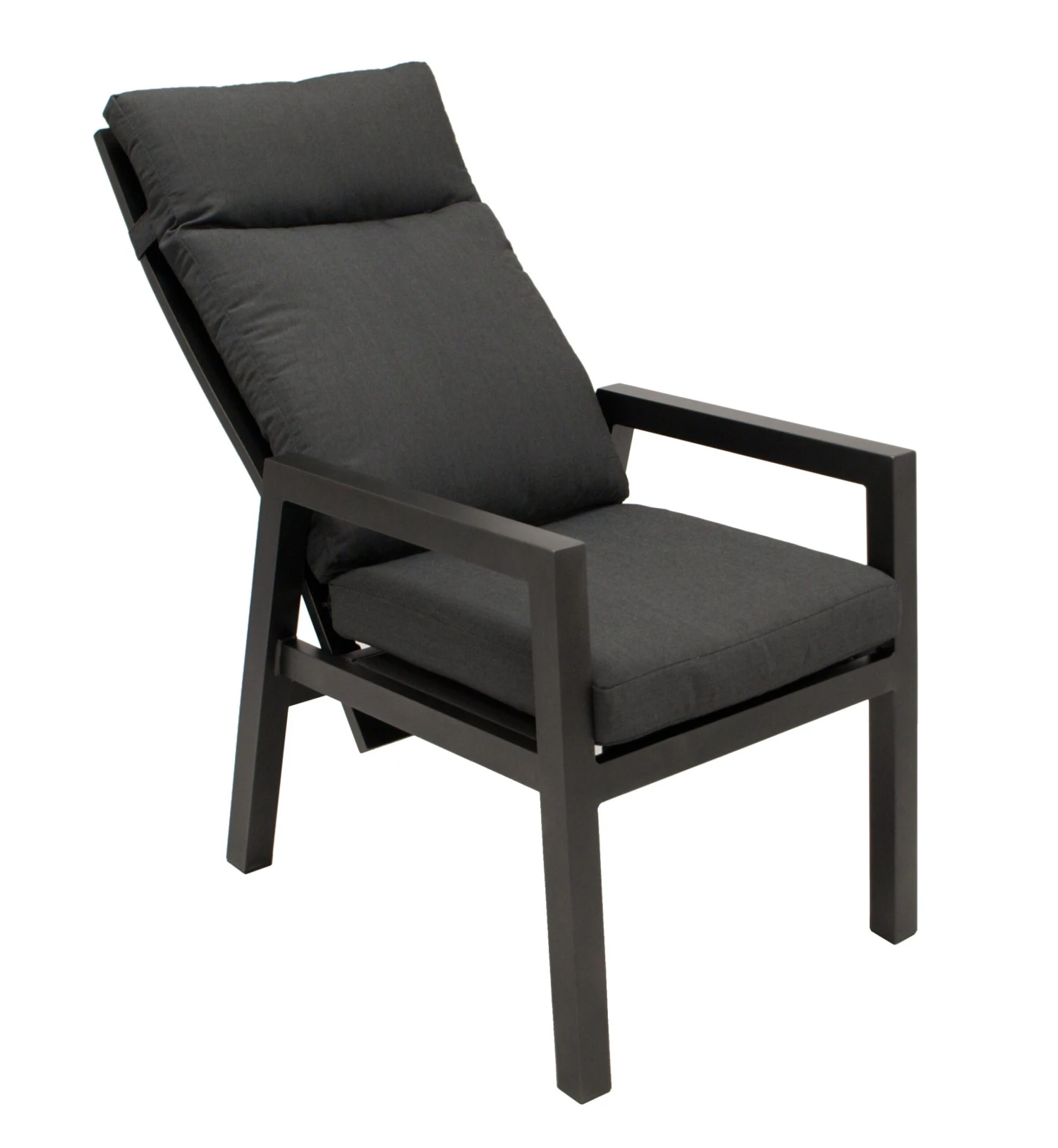 DEGAMO Sessel MANCIANO Hochlehner, Aluminium Dunkelgrau Mit Polster, Stufenlos Verstellbar, 2 Stück 2 DEGAMO Sessel MANCIANO Hochlehner, Aluminium Dunkelgrau Mit Polster, Stufenlos Verstellbar, 2 Stück – Bild 2