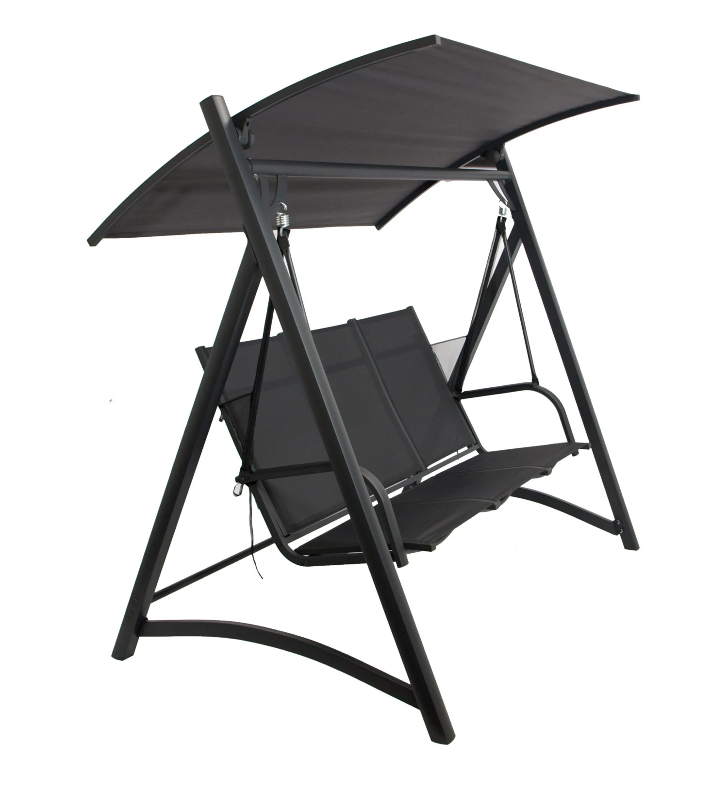 DEGAMO Hollywoodschaukel DALLAS 3-sitzer Aluminium, Schwarz/grau 2 DEGAMO Hollywoodschaukel DALLAS 3-sitzer Aluminium, Schwarz/grau – Bild 2