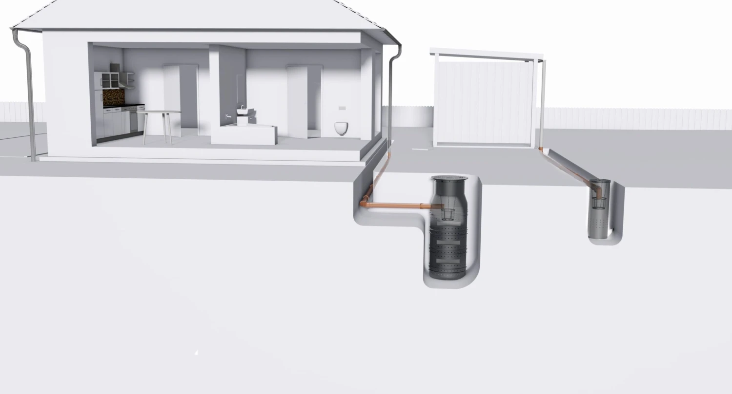 GreenLife Sickerschacht 140 L Gartenentwässerung Wassertank Mit Sieb 3 GreenLife Sickerschacht 140 L Gartenentwässerung Wassertank Mit Sieb – Bild 3