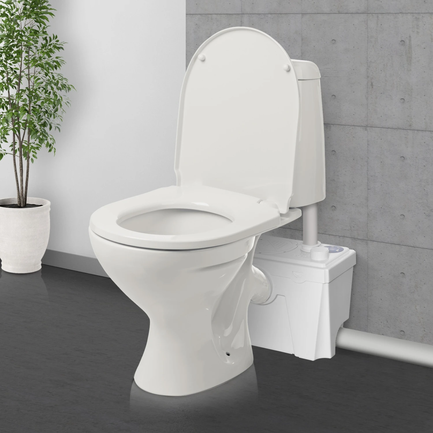 HOMCOM Abwasserpumpe Für WC & Dusche Weiß 40 X 29 X 28 Cm Cm (LxBxH) | Kleinhebeanlage Hebeanlage Schmutzwasserpumpe 4 HOMCOM Abwasserpumpe Für WC & Dusche Weiß 40 X 29 X 28 Cm Cm (LxBxH) | Kleinhebeanlage Hebeanlage Schmutzwasserpumpe – Bild 4