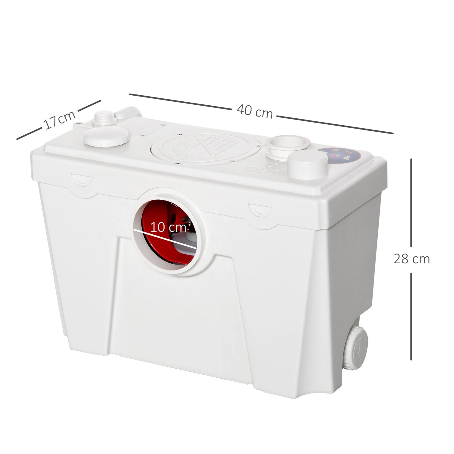 HOMCOM Abwasserpumpe Für WC & Dusche Weiß 40 X 29 X 28 Cm Cm (LxBxH) | Kleinhebeanlage Hebeanlage Schmutzwasserpumpe 5 HOMCOM Abwasserpumpe Für WC & Dusche Weiß 40 X 29 X 28 Cm Cm (LxBxH) | Kleinhebeanlage Hebeanlage Schmutzwasserpumpe – Bild 5