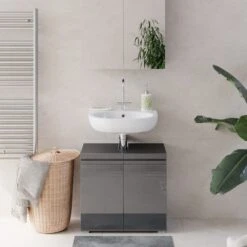 VICCO Waschbeckenunterschrank FREDDY Anthrazit Hochglanz Unterschrank Badschrank -Netto 8600343700 29925 prod 004