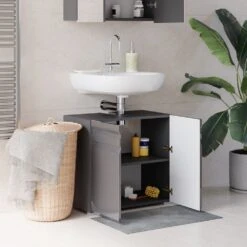 VICCO Waschbeckenunterschrank FREDDY Anthrazit Hochglanz Unterschrank Badschrank -Netto 8600343700 29925 prod 005