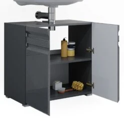 VICCO Waschbeckenunterschrank FREDDY Anthrazit Hochglanz Unterschrank Badschrank -Netto 8600343700 29925 prod 006