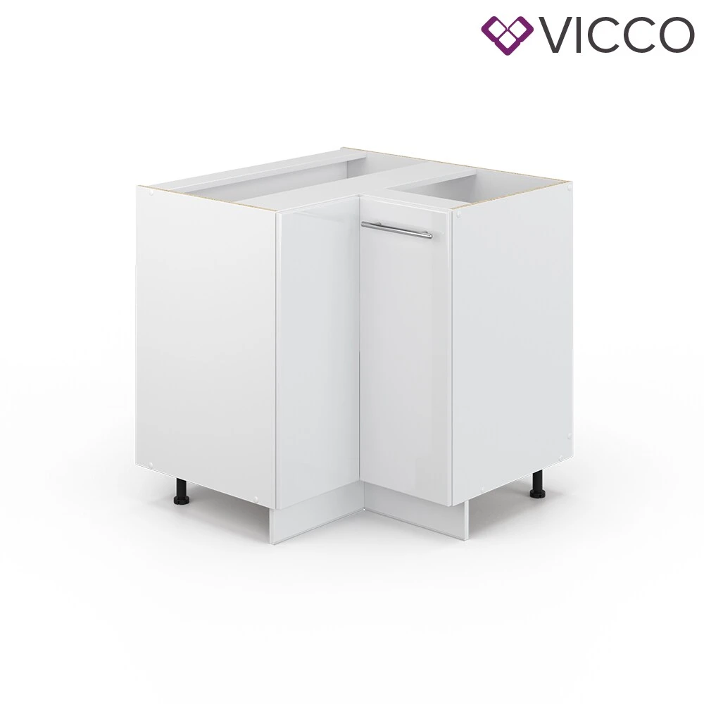 VICCO Eckunterschrank 87 Cm Weiß Küchenzeile Unterschrank Fame 2 VICCO Eckunterschrank 87 Cm Weiß Küchenzeile Unterschrank Fame – Bild 2