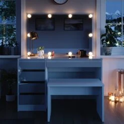 Vicco Schminktisch Sherry Weiß Mit LED-Beleuchtung Spiegel Sitzbank Frisiertisch 10 Vicco Schminktisch Sherry Weiß Mit LED-Beleuchtung Spiegel Sitzbank Frisiertisch -Netto 8600343700 33952 prod 005