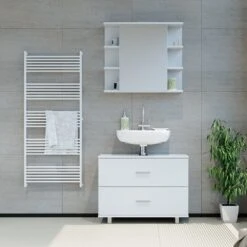 VICCO Waschbeckenunterschrank ILIAS Weiß Schublade Unterschrank Badezimmer -Netto 8600343700 34583 prod 004