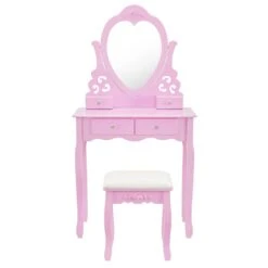 Juskys Schminktisch Julia - Frisiertisch Mit Spiegel, Hocker & 4 Schubladen - Rosa - Mädchen Kinder 11 Juskys Schminktisch Julia - Frisiertisch Mit Spiegel, Hocker & 4 Schubladen - Rosa - Mädchen Kinder -Netto 8600348200 19570 prod 006