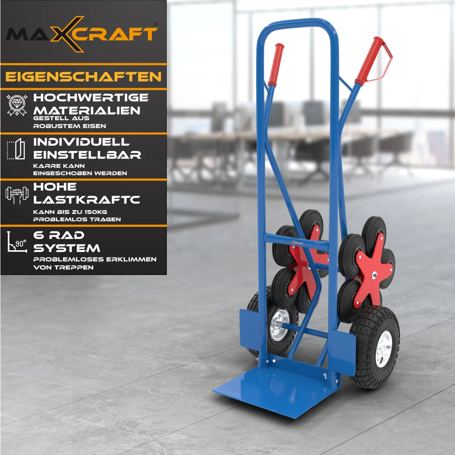 MAXCRAFT Treppenkarre Bis 200 Kg - 12 Räder 2 MAXCRAFT Treppenkarre Bis 200 Kg - 12 Räder – Bild 2