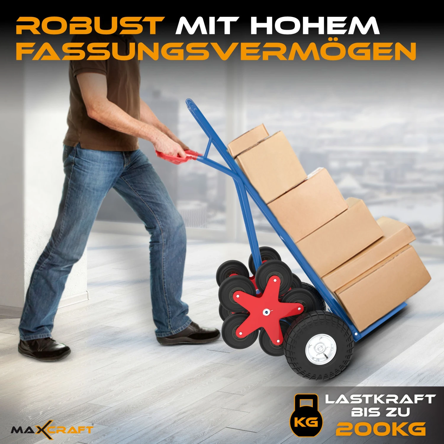 MAXCRAFT Treppenkarre Bis 200 Kg - 12 Räder 3 MAXCRAFT Treppenkarre Bis 200 Kg - 12 Räder – Bild 3