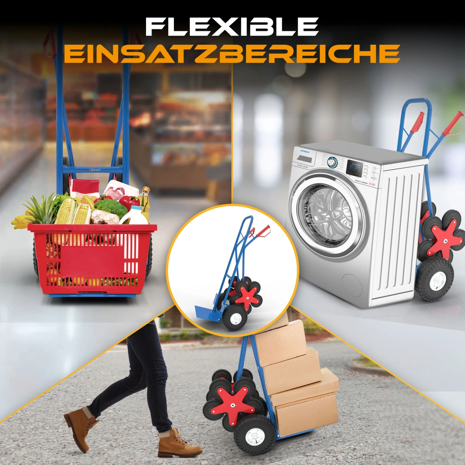 MAXCRAFT Treppenkarre Bis 200 Kg - 12 Räder 4 MAXCRAFT Treppenkarre Bis 200 Kg - 12 Räder – Bild 4