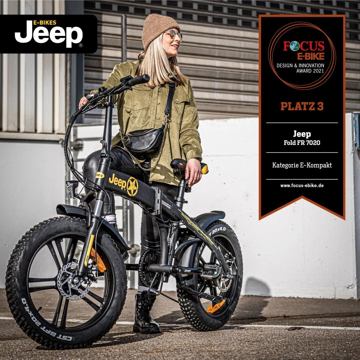 Jeep Fold FAT E-Bike FR 7020, 20“ Kompaktrad, Falt-E-Bike, 7-Gang Kettenschaltung, Black 2 Jeep Fold FAT E-Bike FR 7020, 20“ Kompaktrad, Falt-E-Bike, 7-Gang Kettenschaltung, Black – Bild 2