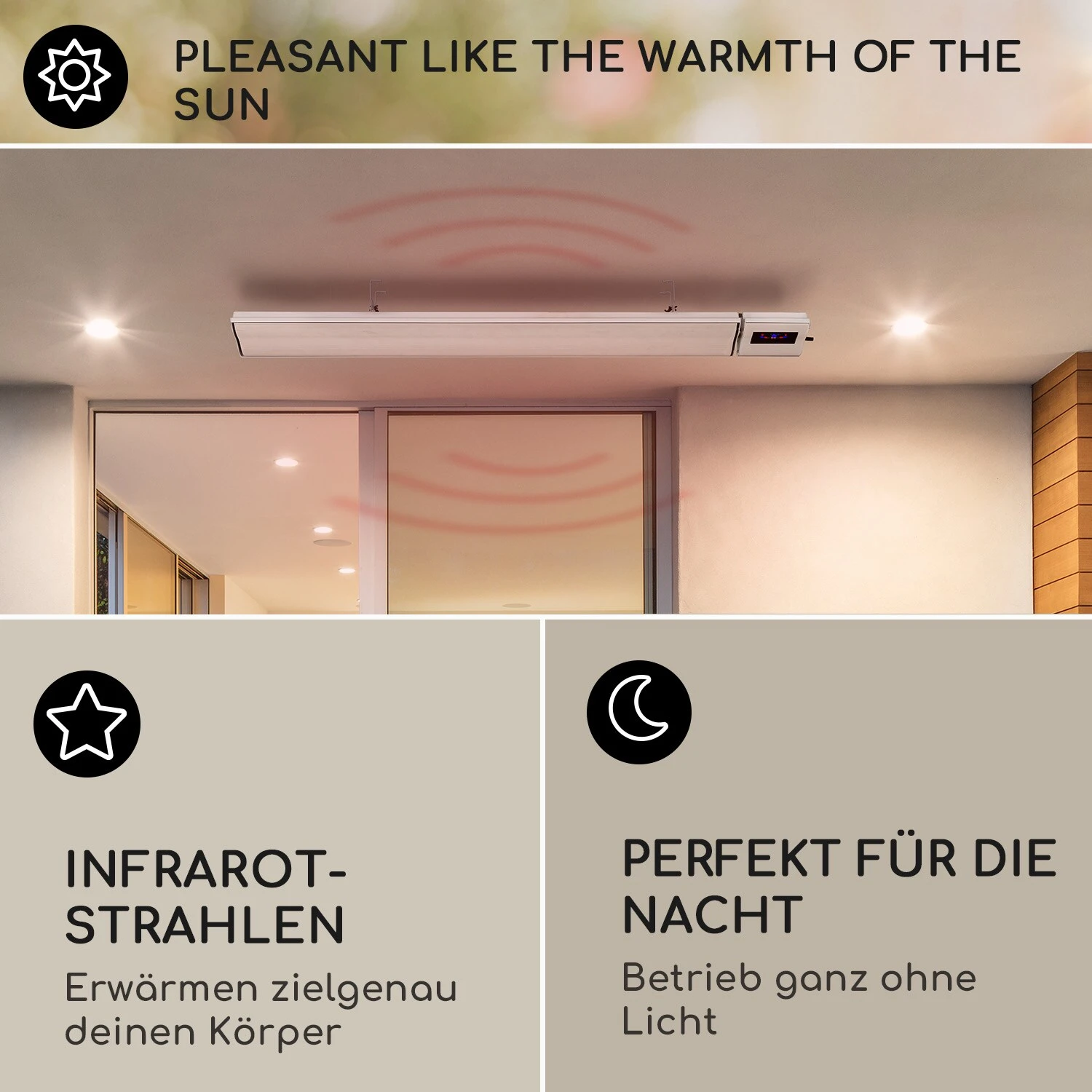 Cosmic Beam Smart 24 Infrarot-Heizstrahler 2400W App-Steuerung Fernbedienung 3 Cosmic Beam Smart 24 Infrarot-Heizstrahler 2400W App-Steuerung Fernbedienung – Bild 3