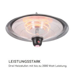 Heizsporn Deckenheizstrahler 60,5 Cm (Ø) LED-Lampe Fernbedienung 8 Heizsporn Deckenheizstrahler 60,5 Cm (Ø) LED-Lampe Fernbedienung -Netto 8600359300 3497 prod 003