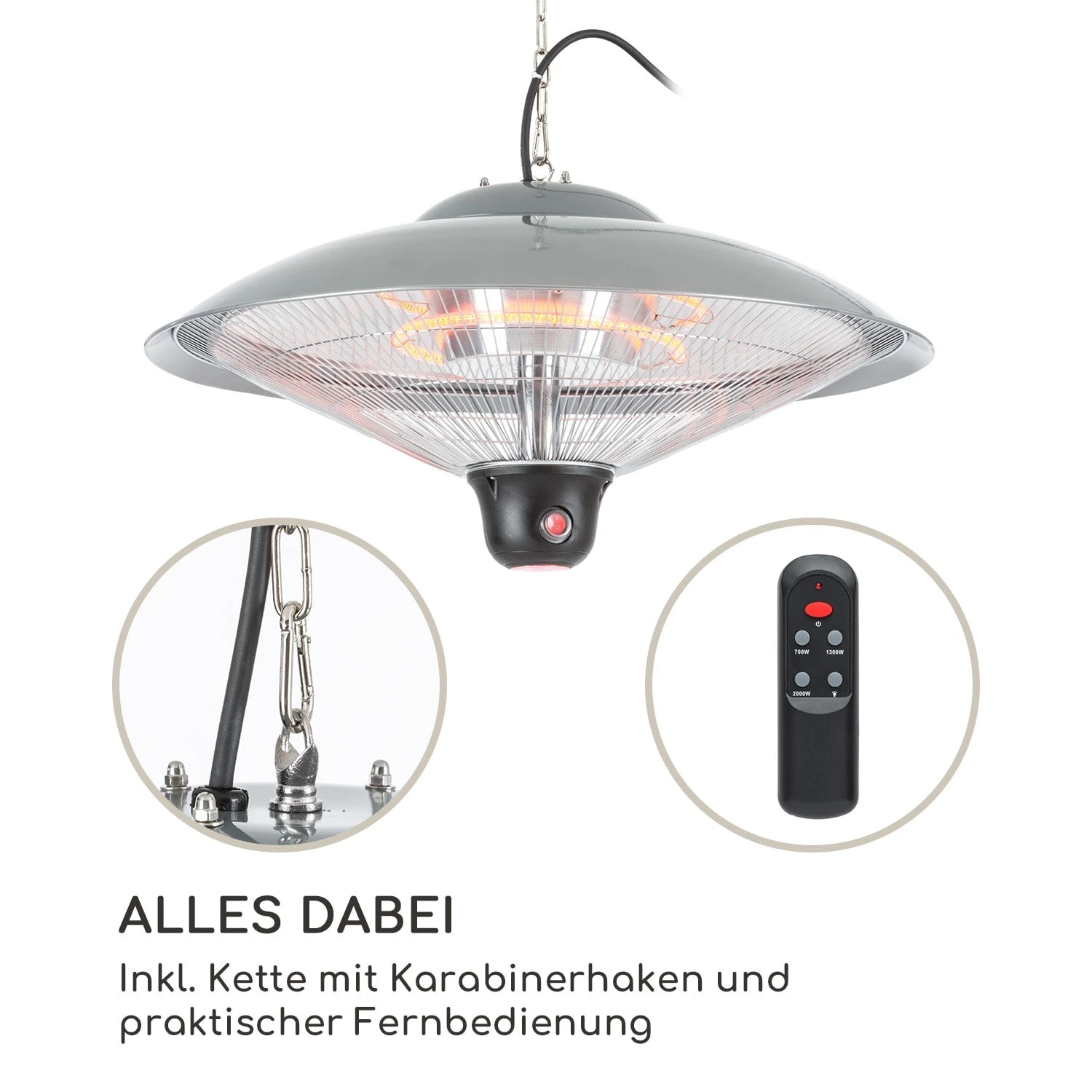 Heizsporn Deckenheizstrahler 60,5 Cm (Ø) LED-Lampe Fernbedienung 6 Heizsporn Deckenheizstrahler 60,5 Cm (Ø) LED-Lampe Fernbedienung – Bild 6